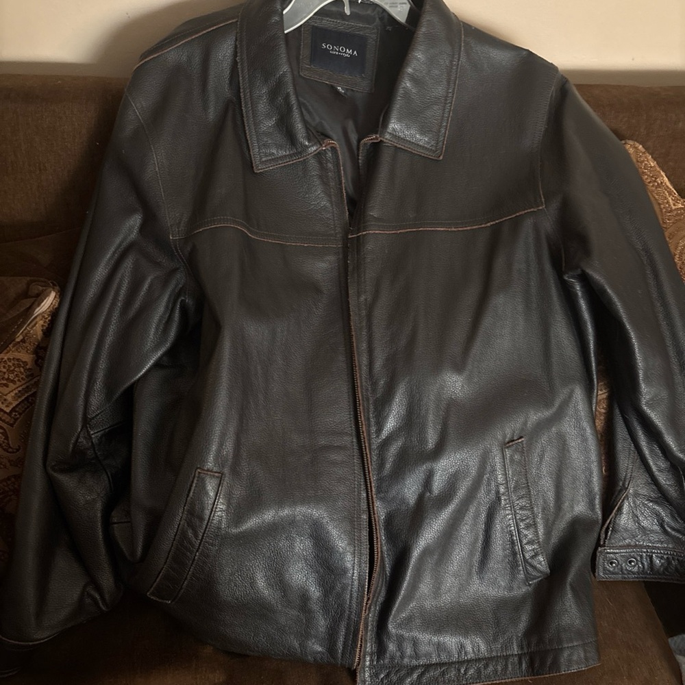 Sonoma Men's Black Leather Jacket - Picture 4 of 4